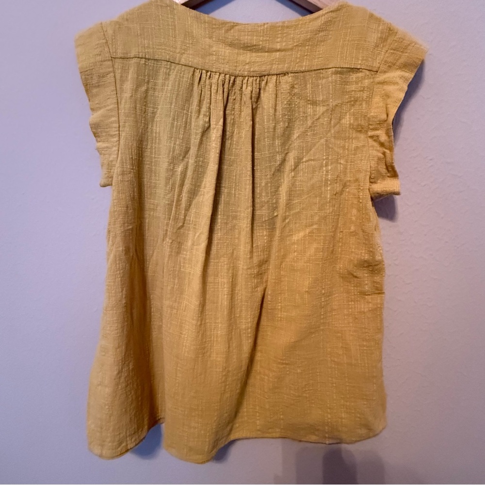 THML Embroidered Sleeveless Swing top Yellow, Blue, Women’s  M Cotton Bohemian - Picture 2 of 8